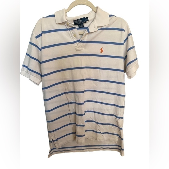 CLASSIC-FIT Stripe Performance Stretch Short-Sleeve Polo Shirt M - Picture 1 of 4
